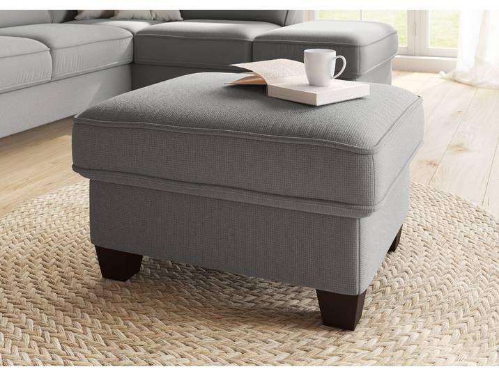 Hocker OTTO HOME County , silber, B:75cm H:47cm T:65cm, Luxus-Microfaser (100% Polyester);Struktur fein (100% Polyester);Luxus-Microfaser weich (90% Polyester, 10% Polyamid), Hocker, Polsterhocker, mit Federkern und Stauraum, passend zur County -Serie