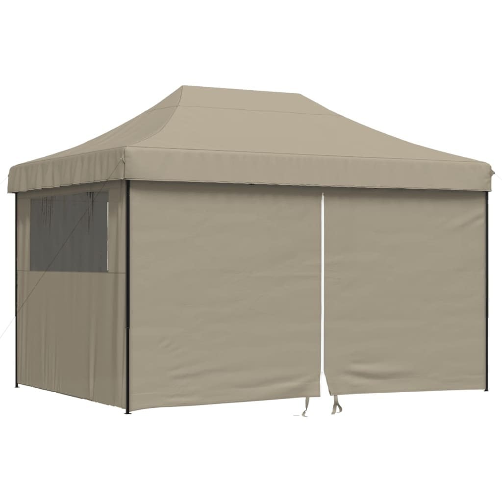 Syfax Partytent inklapbaar pop-up met 4 zijwanden taupe