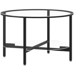 Décoshop26 - Couchtisch/Beistelltisch 70 cm schwarzes gehärtetes Glas und Eisen DEC032586