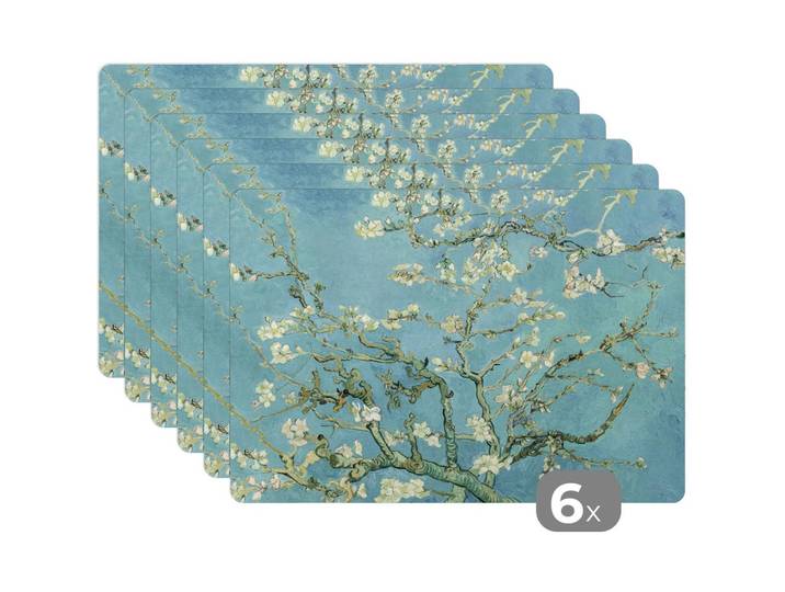 PLATZSETS 6er-Set Mandelblüte - Van Gogh - Kunst - Blumen 45x30 cm Tischset