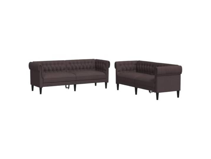 Coespram 2-tlg. Sofagarnitur Dunkelbraun 2er und 3er Couch Stoff Ergänzt das Wohnzimmer stilvoll mit atmungsaktivem Bezug, dicker Schaumstoffpolsterung und soliden Holzbeinen.