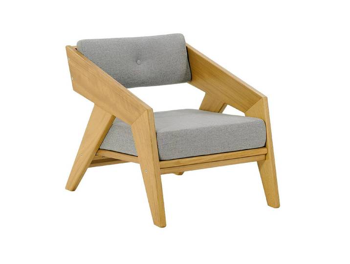 Xlmoebel Sessel Grauer Designer-Sessel aus Holz für Garten und Terrasse (Sessel), Hergestellt in Europa