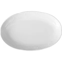 6x Platte, oval, Flora, weiß, Hotel Porzellan, 28 x18 cm