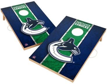 Skip's Garage Vintage Vancouver Canucks NHL Regulation 2x4 Cornhole Set
