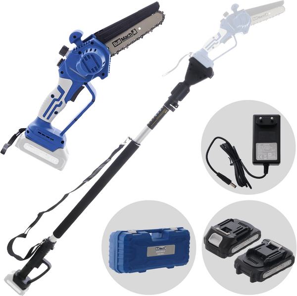 BullMach AION 10 - Élagueuse sur batterie + Perche télescopique 130-200 cm - 2x21V 2Ah