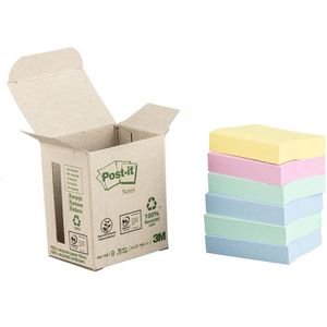 Post-it Haftnotizen Recycling Notes, pastell, 38 x 51mm, selbstklebend, 6x 100 Blatt
