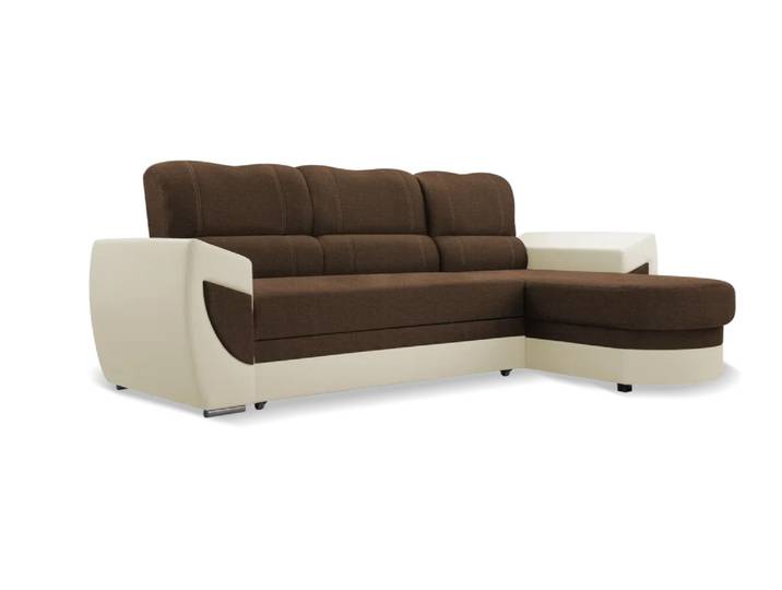 Ecksofa TRENDI Rechts Braun/beige (Bahama 08 + Soft 33)