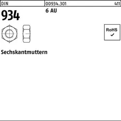 Sechskantmutter DIN 934 M3 6 Automatenstahl 1000 Stück