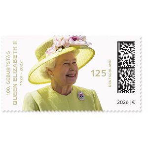 DeutschePost Briefmarken Set, 10 Stück à 1,25 EUR, 100. Geburtstag Queen Elisabeth II, international, nassklebend