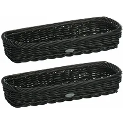 Westmark 2 Besteck-Körbe, geeignet für Hotel und Gastronomie, Rechteckig, je ca. 28 x 11 x 5 cm, Synthetikfaser, Saleen-Edition, Schwarz, 020169191E3