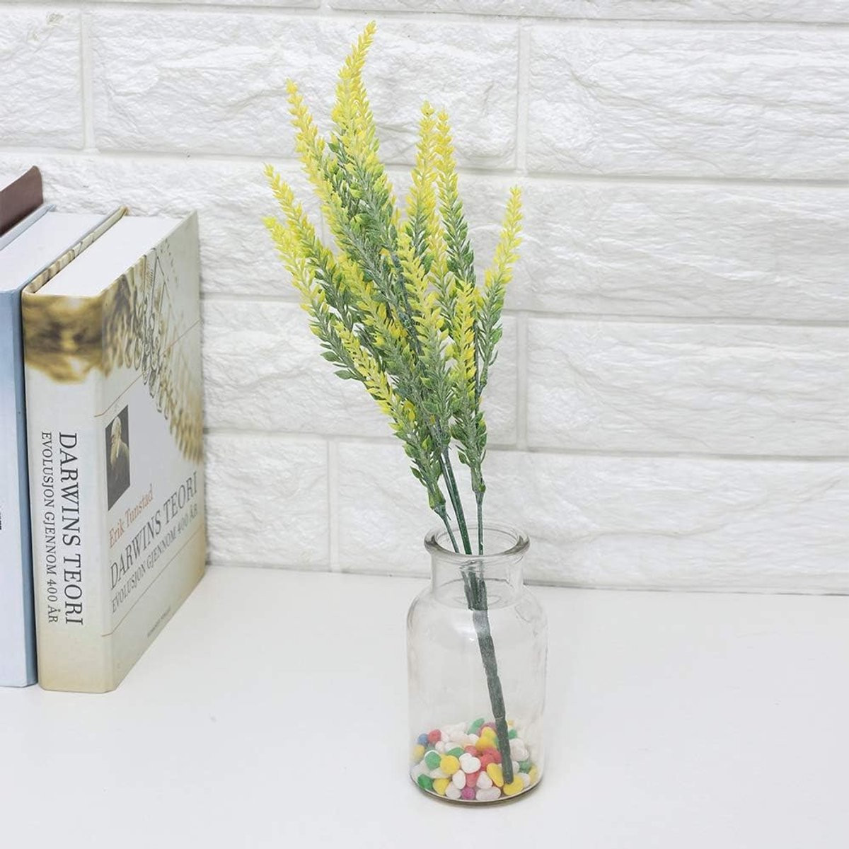 Nep Lavendel Boeket Geel - Realistische Kunstbloemen Decoratie - 37 cm Lang