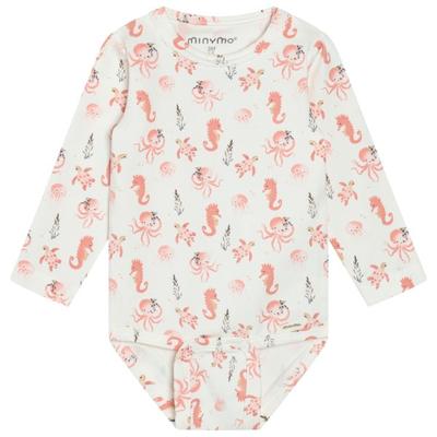 Minymo - Kid's Body L/S AOP - Body Gr 74 weiß