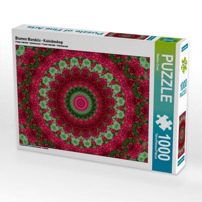 CALVENDO Puzzle Blumen Mandala - Kaleidoskop | 1000 Teile Lege-Größe 64x48cm Foto-Puzzle für glückliche Stunden