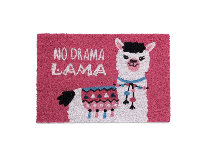 Fussmatte Lama Weiss-Pink-Schwarz