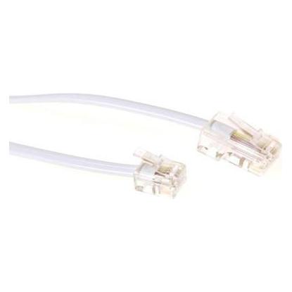 ACT White 3 meter flat telephone cable with RJ11 and RJ45 connectors. Rj45-rj11 cable white 3.00m (TD5303)