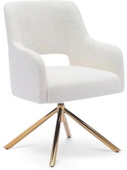 Westin Furniture Boucle Polyester Upholstered Swivel Accent Chair - Stain Resistant