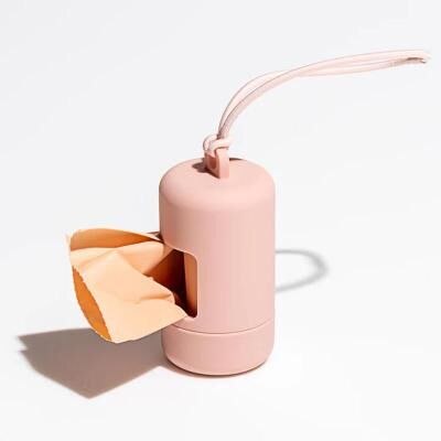 Inspired Deals Portable Dog Poop Bag Dispenser With Leash Clip & Waterproof Case For Easy Pet Waste Cleanup pink