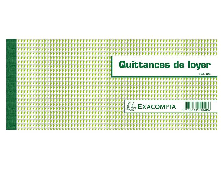 Carnet de Quittances de loyer avec souche Exacompta - Carnets à souches - Bruneau