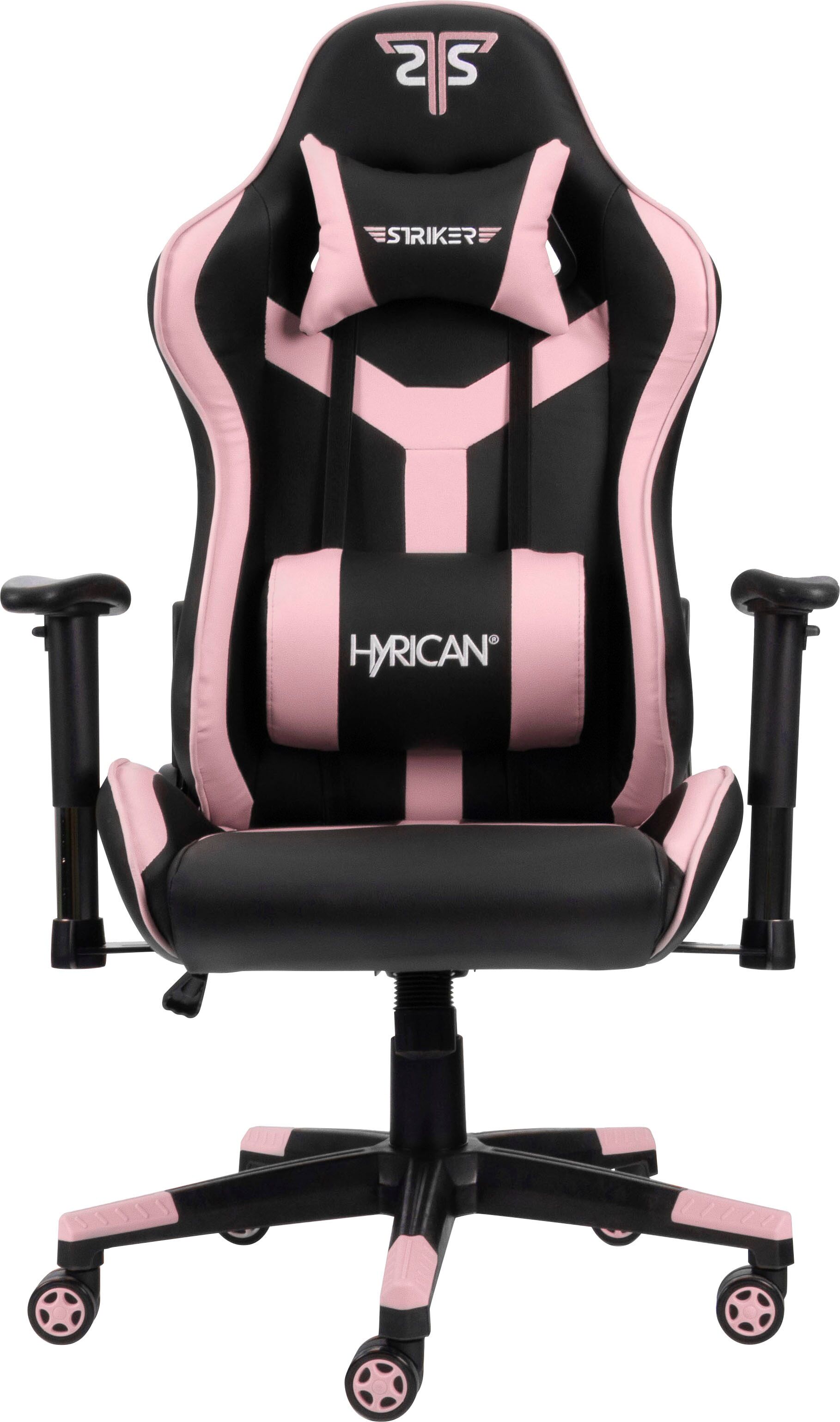 HYRICAN Gaming-Stuhl "Striker Gaming-Stuhl "Copilot" Gamingstuhl + Stuhlunterlage", rosa (rosa, schwarz, schwarz, schwarz), Kunstleder, Stühle, Bodenschutzmatte 1100x1100x2mm, Gaming-Stuhl