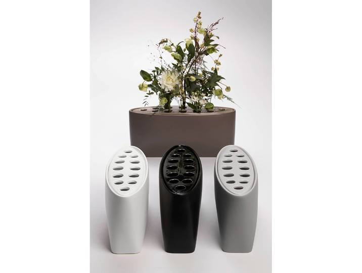 Vase Eia 37 x 16 x 12cm Blanc/Blanc