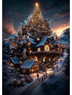 Inspired Finds Classic Santa Claus Christmas Canvas Wall Art Festive Holiday Poster Decor 11.81x15.75in enchanted Holiday Castle