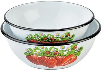 STP Goods Strawberry Enamel Bowl Set of 2