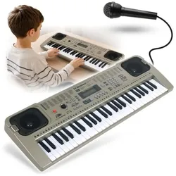 No Name MQ 807 USB KEYBOARD elektroniczny edukacyjny szary, Keyboard, Silber, Grau