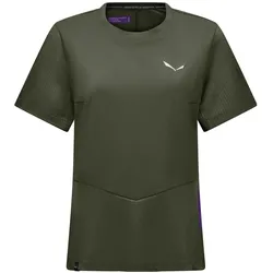 Salewa, Damen, Funktionsshirt, Pedroc Dry Hybrid T-Shirt W - Leichtes, Technisches Damen-T-Shirt (40, L), Grün