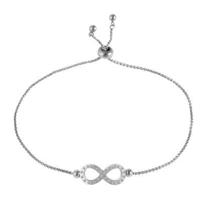 Armband ADELIA´S "Armband – Unendlichkeitszeichen aus Edelstahl mit Perle 24 cm", silber, Armbänder, Damen, 24cm, Edelstahl, Armband, Zum Verschenken – ideal zum Weihnachten