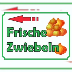HB-Druck Verkaufsschild Schild Zwiebeln links A5 (148x210mm)