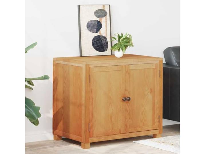 FMPGJLYH Schrank mit 2 Türen aus Holzwerkstoff, Kommode mit Eichenbeinen, Stauraumschrank für Wohnzimmer Flur Schlafzimmer, Braun, 78 x 50 x 70 cm