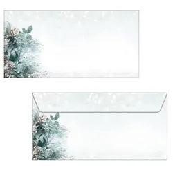 Sigel Weihnachts-Umschlag »Eucalyptus magic« 50 Stück weiß, 11x22 cm