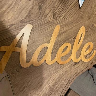Uplifted Goods Custom Script Wooden Name Sign For Nursery And Home Decor sky Blue 19.69in