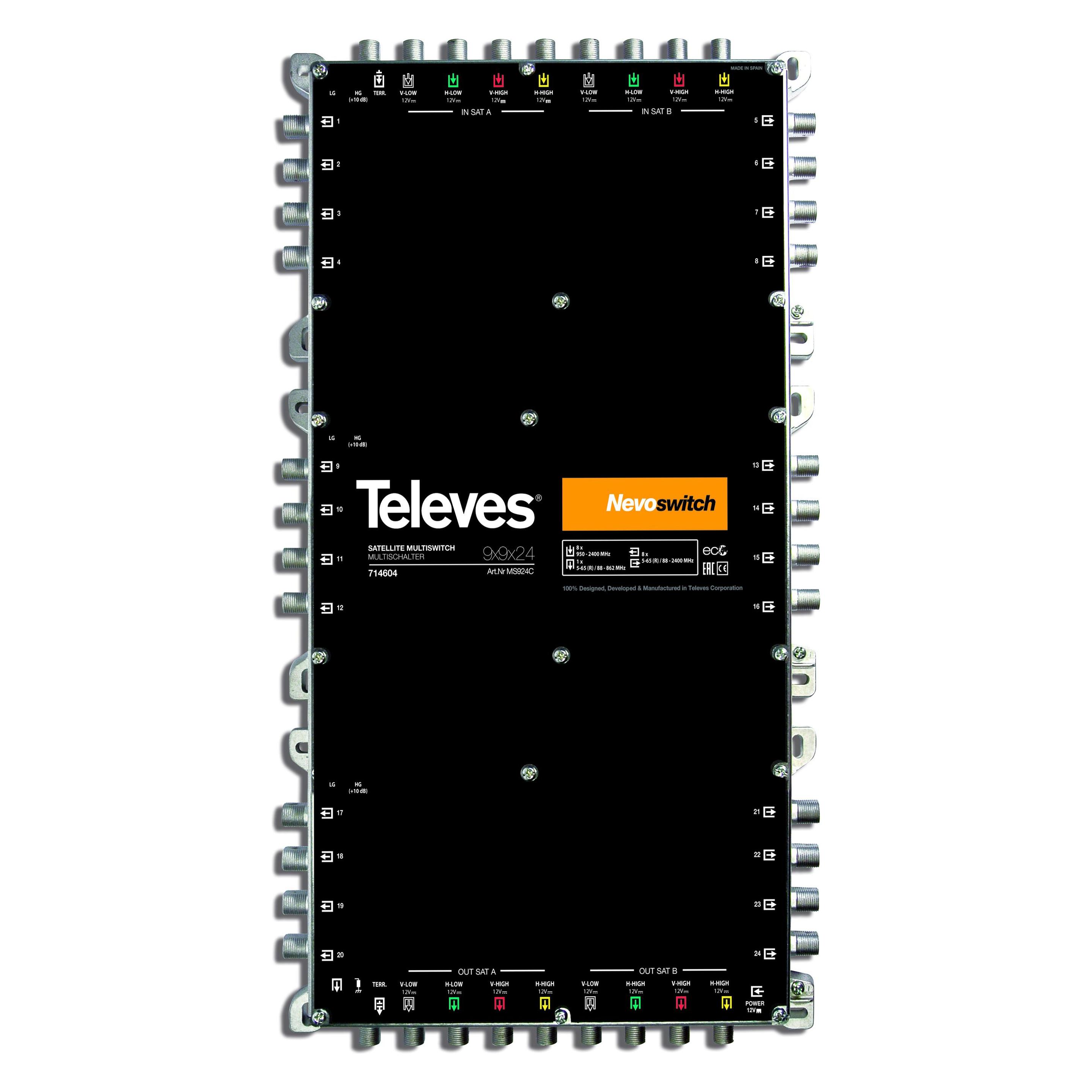 Televes Multischalter 22,90cm (9") 24 Guss NEVO kaskadierb.o.NT MS924C (Multischalter) (MS924C)
