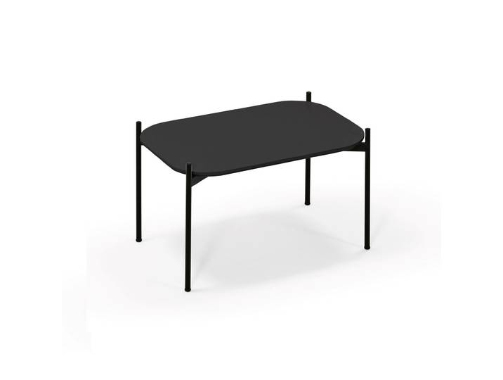 Table basse Meet 75 x 50 cm - Noir pieds acier Noir