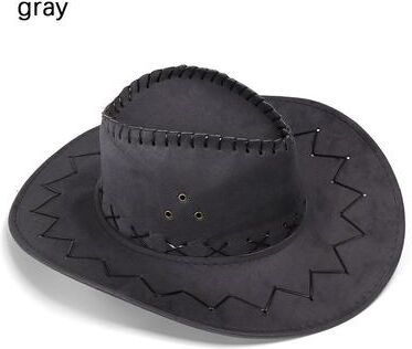 Fashion Sheath Unisex Western Suede Cowboy Hat Classic Faux Suede Cowgirl Party Cap grey