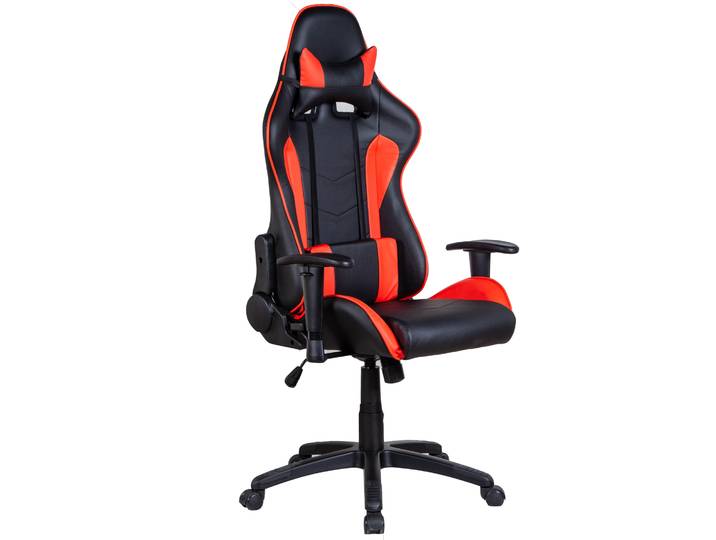 Gamingstuhl Bürostuhl Leder LIMITLESS schwarz/rot