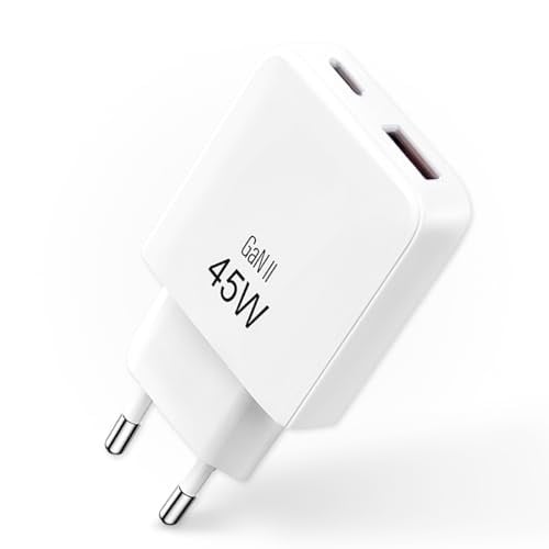 Waytex 45W compacte snellader met USB-C en USB-A – Wit