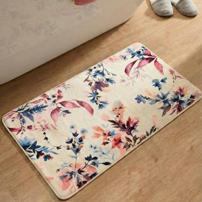 Badematte GINO FALCONE "Aquata GF-159, Badvorleger, Badezimmer Teppich", bunt (pastell), H:7mm, Kunstfaser, Badematten, Badematte, Badteppich, bedruckt, Blumen Design, rechteckig