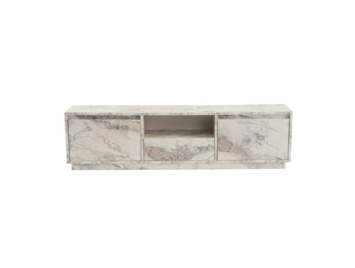 Meuble tv 160 cm 3 portes 1 niche - décor marbre