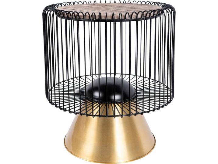 Kayoom Beistelltisch Malibu 125, Runde Platte aus original Marmor, pflegeleicht (1-St), ø-Marmorplatte: ca. 40 cm, angesagtes Metalldesign, pflegeleicht