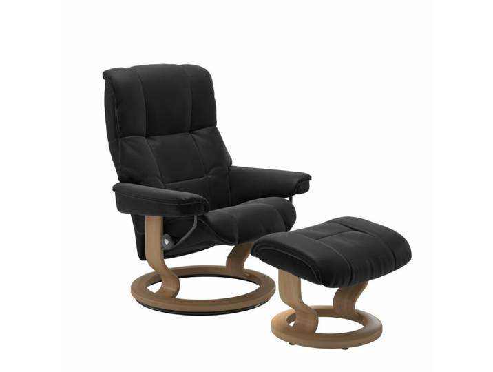 Stressless Mayfair Sessel Classic - Leder Paloma Black - Buche Holzfarbe Eiche - ohne Zusatzausstattung Modern, Skandinavisch, Zeitlos