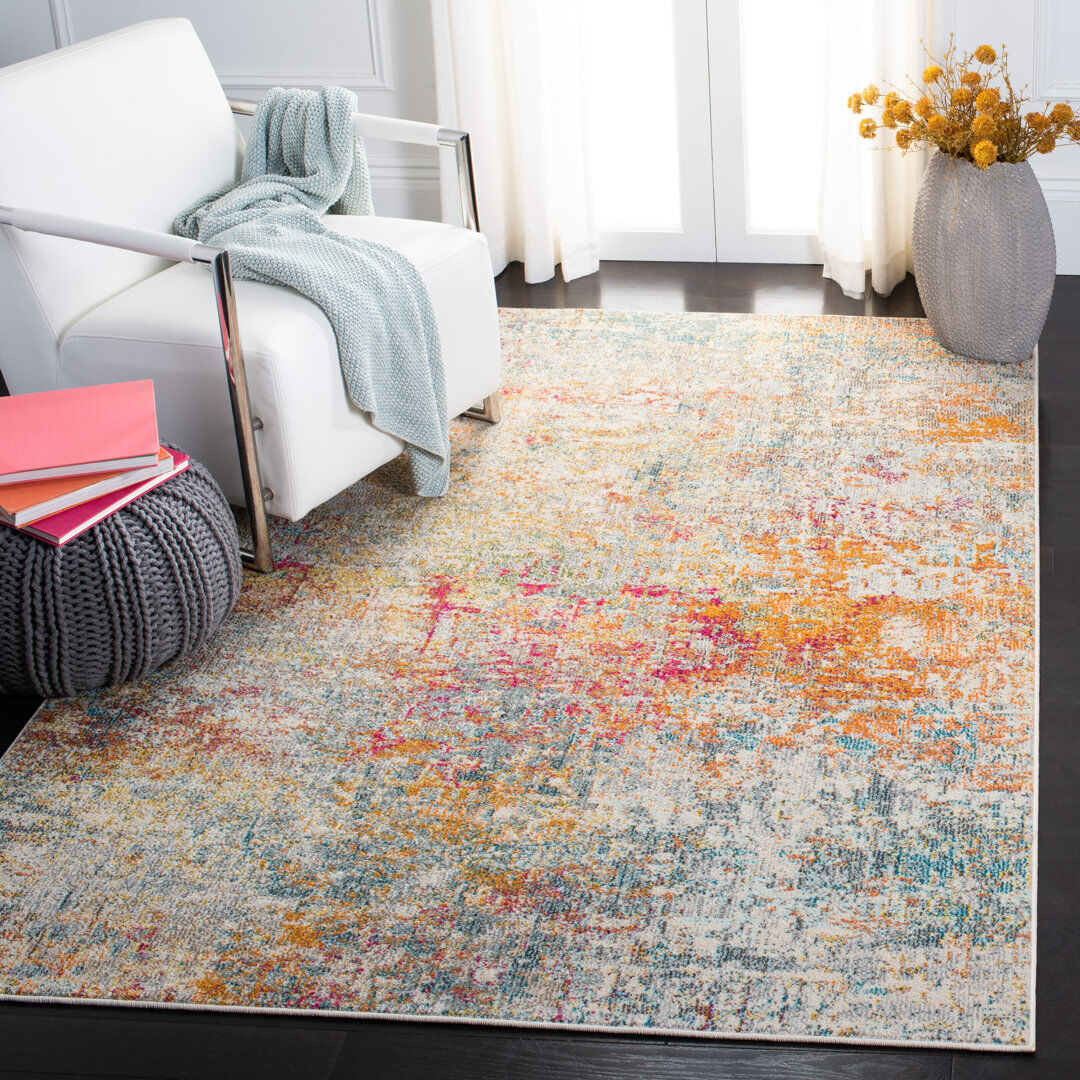 Borough Wharf Steelman Abstract Area Rug Gray Rectangle 160 x 229 cm