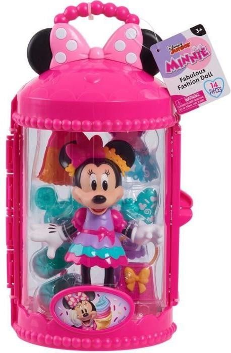 Disney Minnie Mouse Popset Sweet Party thema met kleding, accessoires en transporttas, 15 cm