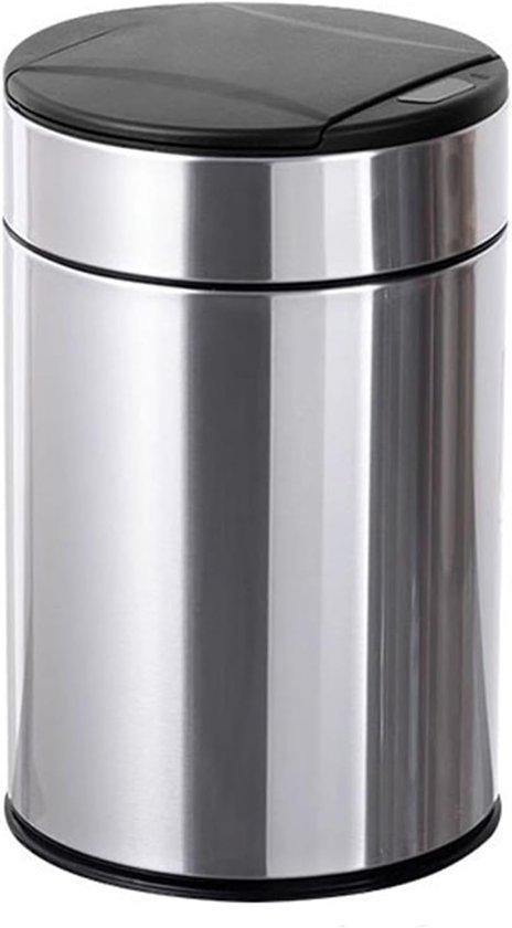 Famanu Küchenabfalleimer Edelstahl berührungslos mit Soft-Close-Deckel 10 Liter Silber