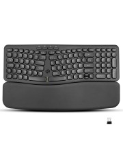 Perixx ergonomische Wireless Tastatur inkl Premium abnehmbare magnetische Auflage: Die luxuri?se Handballenauflage aus veganem Leder l?sst sich m?helos anbringen oder abnehmen f?r maximalen Komfort und Stil der das Tipperlebnis noch angenehmer macht. Fl?s (PERIBOARD-636 DE)