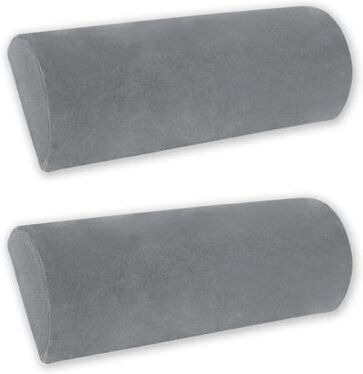 Uplift Treasures Half Moon Memory Foam Bolster Pillow Non Slip Cushion 2pcs Gray