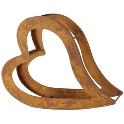 Kaminholzregal Metall Regal Kaminholz rost Holz Aufbewahrung rostfarben, Außen & Innen, Herz liegend, BxHxT 73x27x57 cm