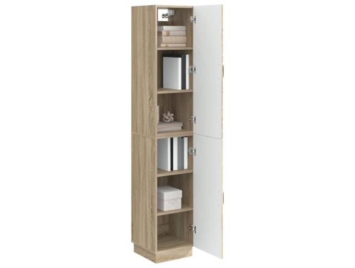 KTHLBRH 2-teiliges Schrank-Set Eiche Sonoma aus technischem Holz Modulare Türen Eiche Sonoma, für Innen oder Garten, leicht zu bewegen