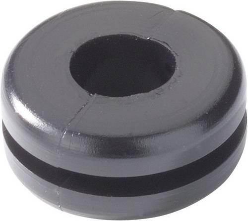 HellermannTyton HV1207-PVC-BK-M1 Kabeldurchführung Klemm-Ø (max.) 6mm Plattenstärke (max.) 1.5mm PVC Schwarz